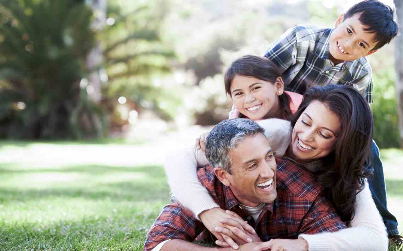 Family with beautiful smile